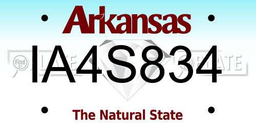 IA4S834 Arkansas License Plate