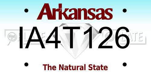 IA4T126 Arkansas License Plate