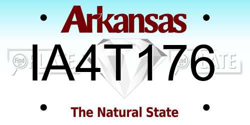IA4T176 Arkansas License Plate
