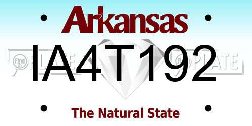 IA4T192 Arkansas License Plate