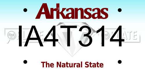 IA4T314 Arkansas License Plate