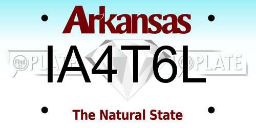 IA4T6L Arkansas License Plate