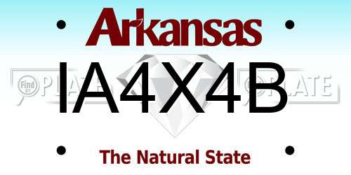 IA4X4B Arkansas License Plate