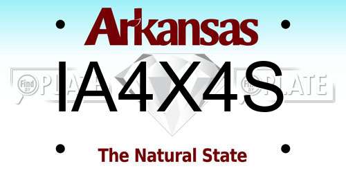 IA4X4S Arkansas License Plate