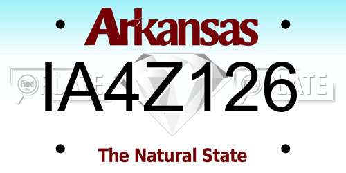 IA4Z126 Arkansas License Plate
