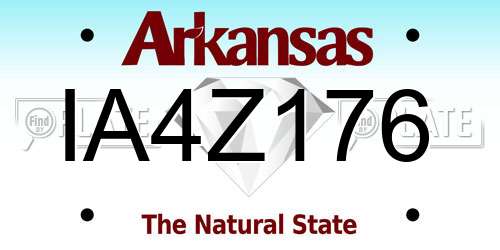 IA4Z176 Arkansas License Plate