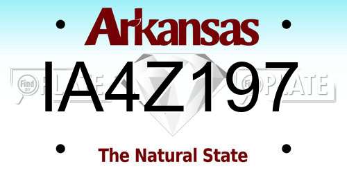 IA4Z197 Arkansas License Plate