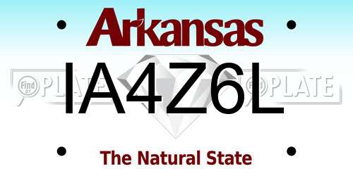 IA4Z6L Arkansas License Plate