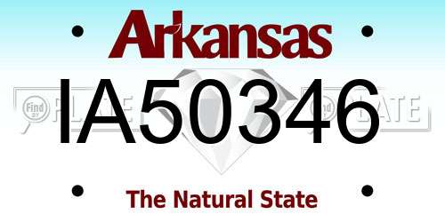 IA50346 Arkansas License Plate