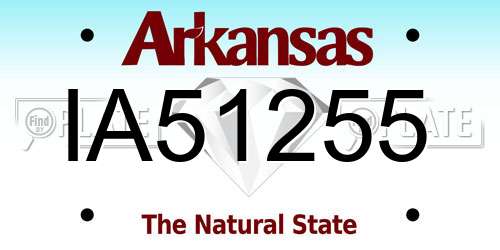 IA51255 Arkansas License Plate