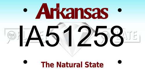 IA51258 Arkansas License Plate