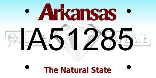 IA51285 Arkansas License Plate