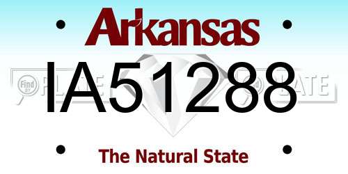 IA51288 Arkansas License Plate