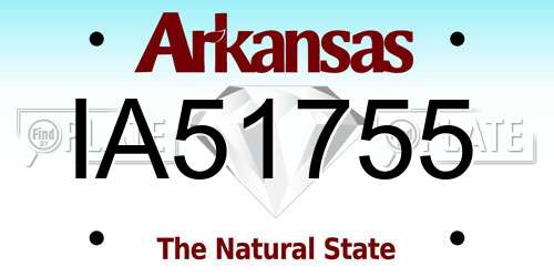 IA51755 Arkansas License Plate