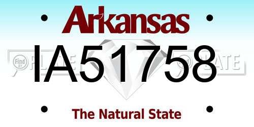 IA51758 Arkansas License Plate