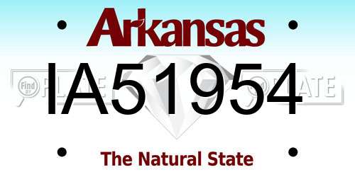 IA51954 Arkansas License Plate