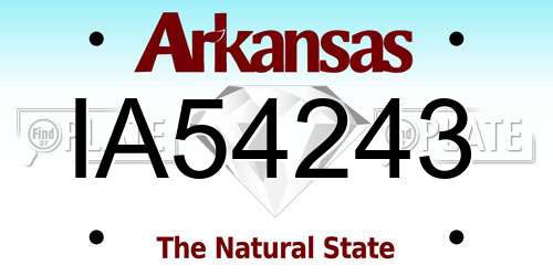 IA54243 Arkansas License Plate