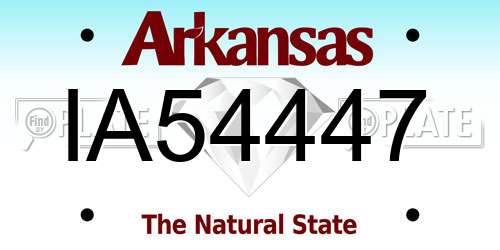 IA54447 Arkansas License Plate