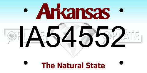 IA54552 Arkansas License Plate
