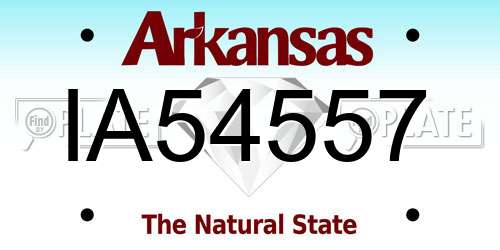 IA54557 Arkansas License Plate