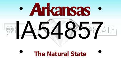 IA54857 Arkansas License Plate