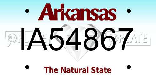 IA54867 Arkansas License Plate