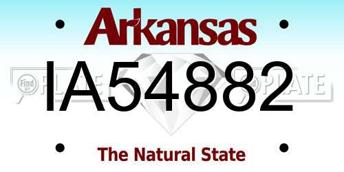 IA54882 Arkansas License Plate