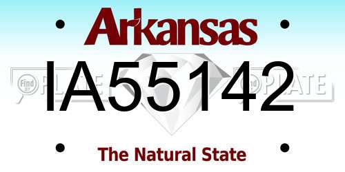 IA55142 Arkansas License Plate
