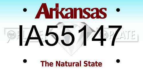 IA55147 Arkansas License Plate