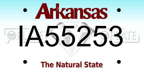 IA55253 Arkansas License Plate