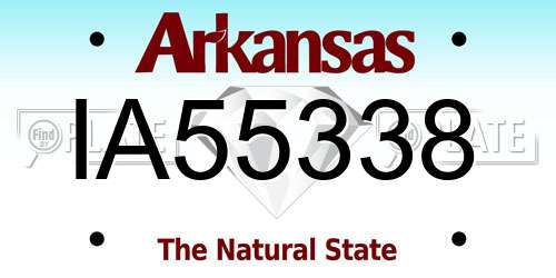 IA55338 Arkansas License Plate