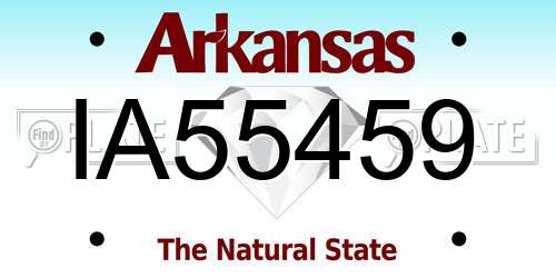 IA55459 Arkansas License Plate