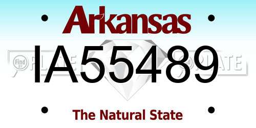 IA55489 Arkansas License Plate