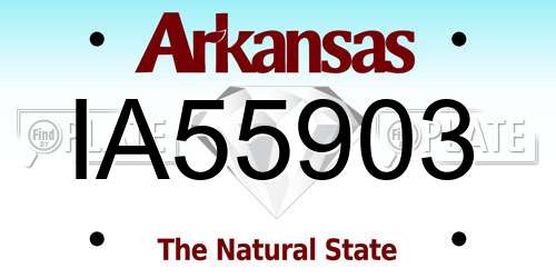 IA55903 Arkansas License Plate
