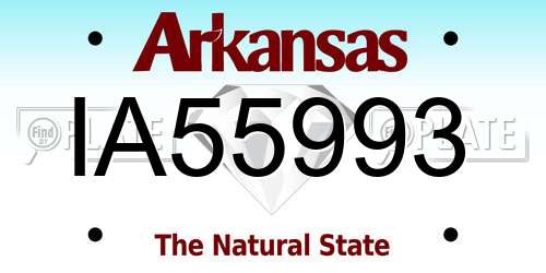 IA55993 Arkansas License Plate