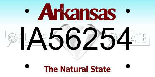 IA56254 Arkansas License Plate