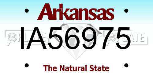 IA56975 Arkansas License Plate