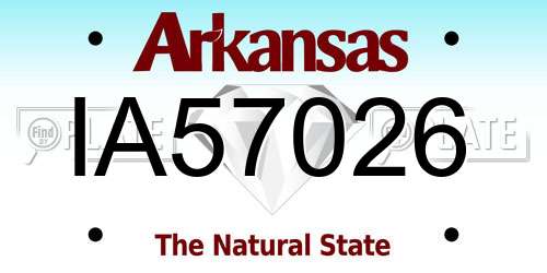 IA57026 Arkansas License Plate