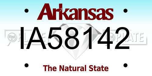 IA58142 Arkansas License Plate
