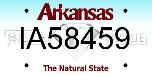 IA58459 Arkansas License Plate