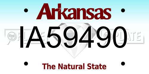 IA59490 Arkansas License Plate