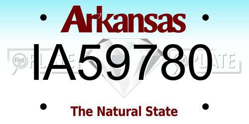 IA59780 Arkansas License Plate
