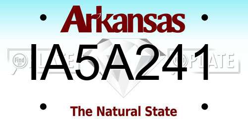 IA5A241 Arkansas License Plate
