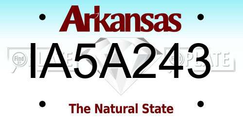 IA5A243 Arkansas License Plate