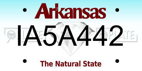 IA5A442 Arkansas License Plate