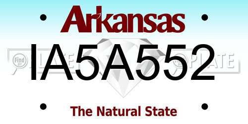 IA5A552 Arkansas License Plate