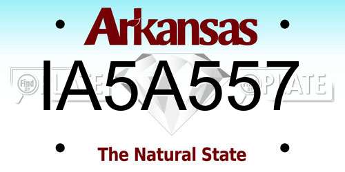 IA5A557 Arkansas License Plate