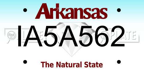 IA5A562 Arkansas License Plate
