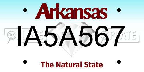 IA5A567 Arkansas License Plate