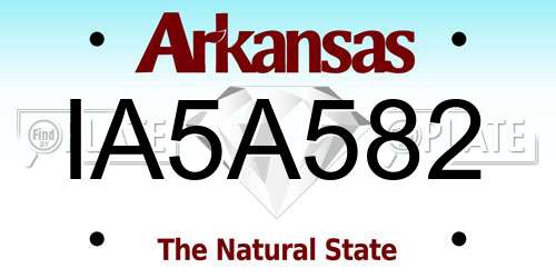 IA5A582 Arkansas License Plate